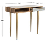 Safavieh Leni Desk in Natural and Brass DSK9003A 889048721234