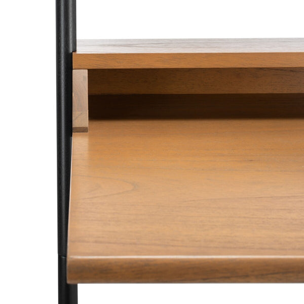 Pamella 2 Shelf Leaning Desk Natural / Charcoal Wood DSK9400C