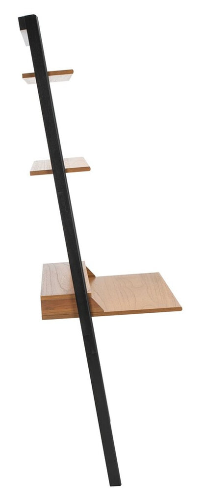 Pamella 2 Shelf Leaning Desk Natural / Charcoal Wood DSK9400C