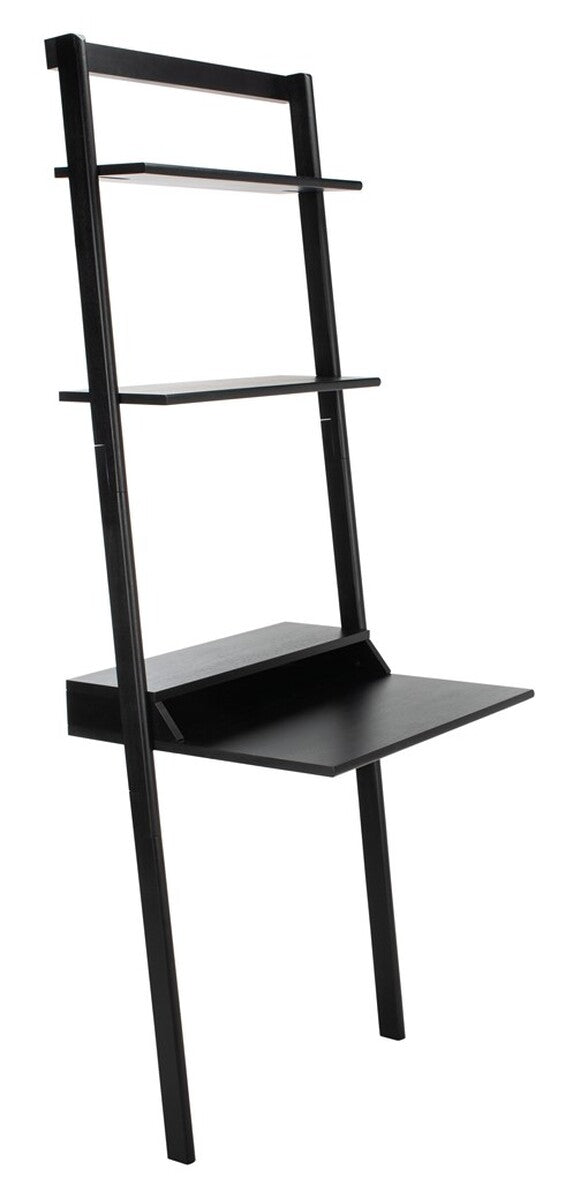 Pamella 2 Shelf Leaning Desk Black Wood DSK9400D