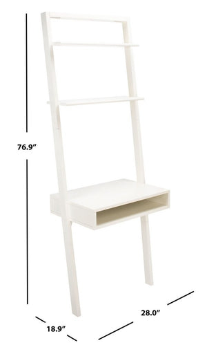 Kamy 2 Shelf Leaning Desk White Wood DSK9401B