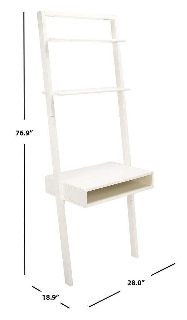 Kamy 2 Shelf Leaning Desk White Wood DSK9401B