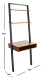 Kamy 2 Shelf Leaning Desk Honey Brown / Charcoal Wood DSK9401C