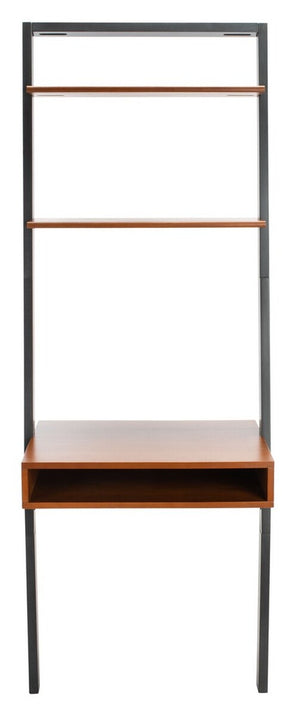 Safavieh Kamy 2 Shelf Leaning Desk Honey Brown / Charcoal DSK9401C