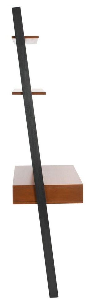 Safavieh Kamy 2 Shelf Leaning Desk Honey Brown / Charcoal DSK9401C