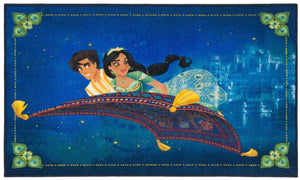 Disney Rugs Aladdin And Jasmine Kids Power Loomed Polyamide Rug Blue / Green