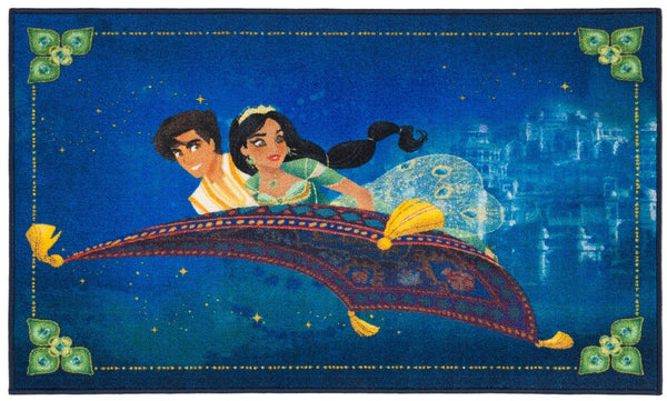 Disney Rugs Aladdin And Jasmine Kids Power Loomed Polyamide Rug Blue / Green