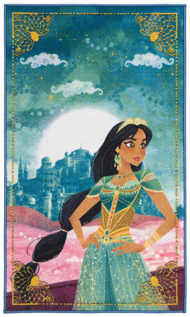 Disney Rugs Free To Dream Kids Power Loomed Polyamide Rug Turquoise / Pink