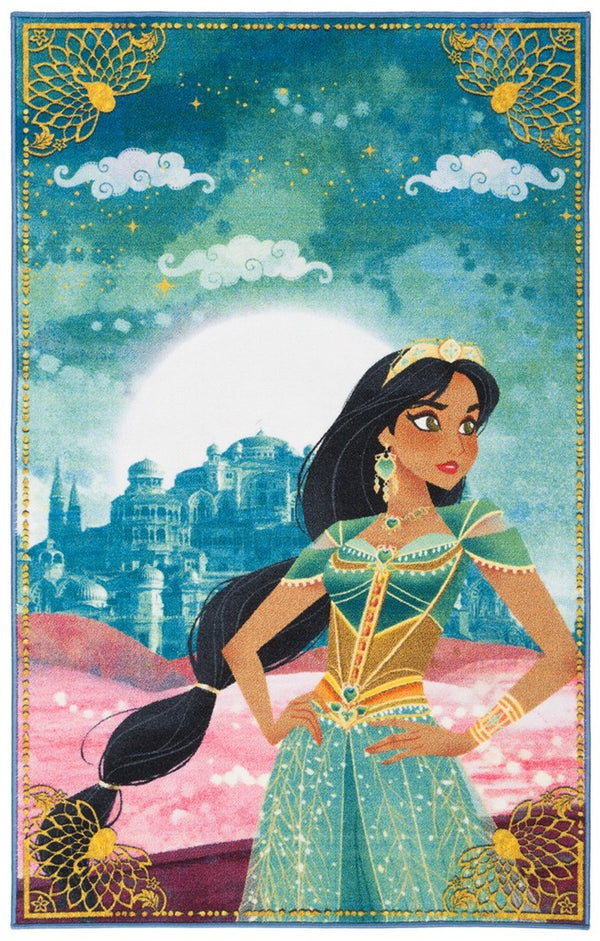 Disney Rugs Free To Dream Kids Power Loomed Polyamide Rug Turquoise / Pink