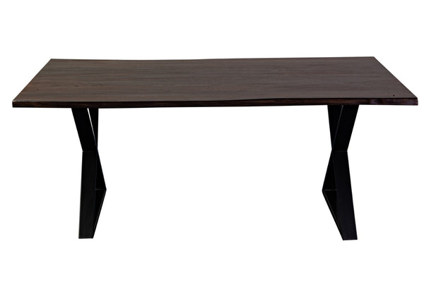 Porter Designs Manzanita Live Edge Solid Acacia Wood Natural Dining Table Gray 07-196-01-7030X-KIT