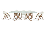 VIG Furniture Modrest Mason Modern Glass & Walnut Dining Table VGCSDT-16092