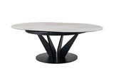 VIG Furniture Modrest Alberta - Modern Black and White Ceramic Extendable 59"/86.5" Oval Dining Table VGYF-DT8951-BLK-DT