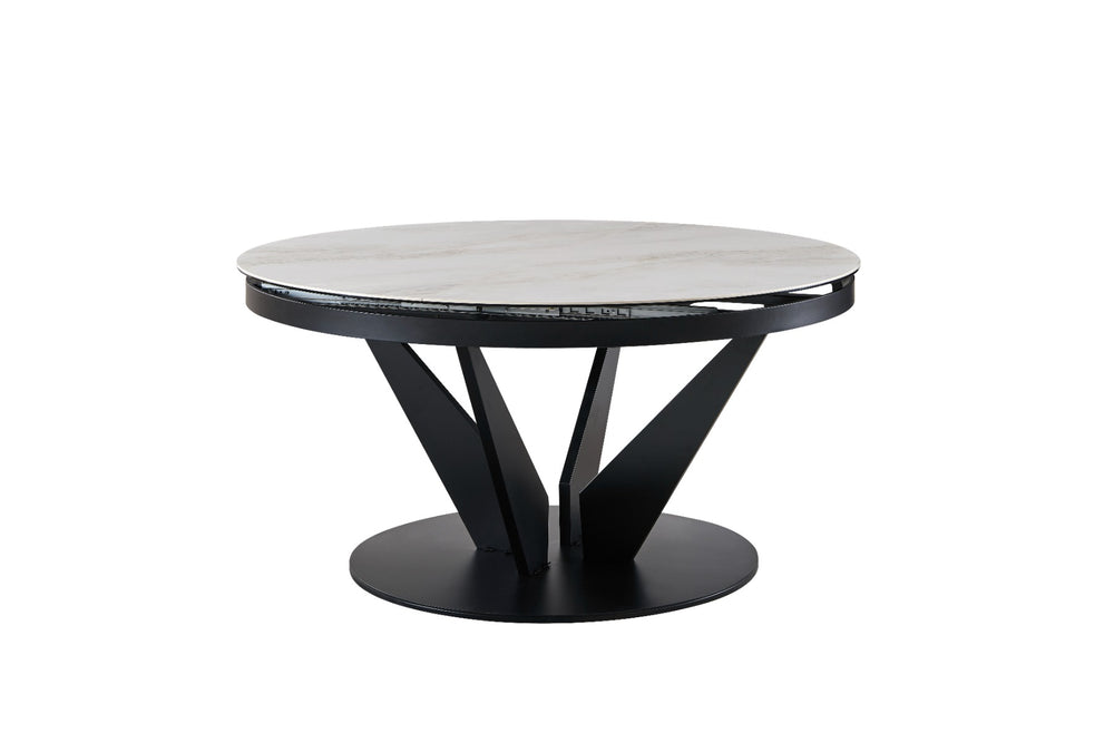 VIG Furniture Modrest Alberta - Modern Black and White Ceramic Extendable 59"/86.5" Oval Dining Table VGYF-DT8951-BLK-DT