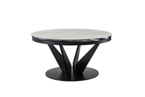 VIG Furniture Modrest Alberta - Modern Black and White Ceramic Extendable 59"/86.5" Oval Dining Table VGYF-DT8951-BLK-DT