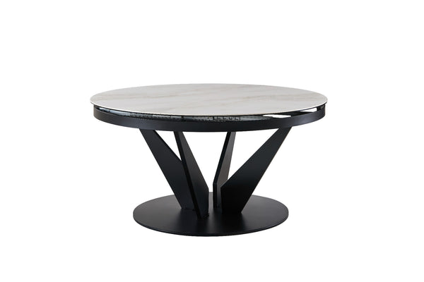 VIG Furniture Modrest Alberta - Modern Black and White Ceramic Extendable 59"/86.5" Oval Dining Table VGYF-DT8951-BLK-DT