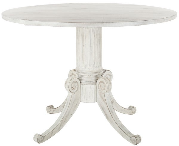 Safavieh Forest Dining Table Drop Leaf Antique White Wood New Zealand Pine DTB1000A 889048493322