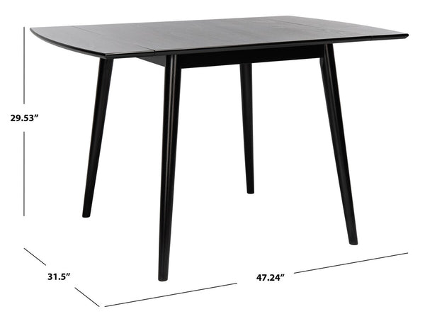 Kaylee Extension Dining Table Matte Black Wood DTB1403A