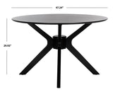 Nicolai Round Dining Table Matte Black Wood DTB1405A