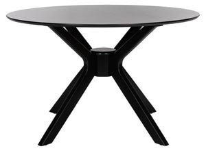 Nicolai Round Dining Table Matte Black Wood DTB1405A