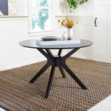 Nicolai Round Dining Table Matte Black Wood DTB1405A