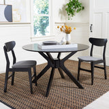 Nicolai Round Dining Table Matte Black Wood DTB1405A