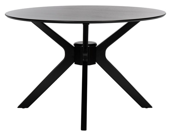 Nicolai Round Dining Table Matte Black Wood DTB1405A