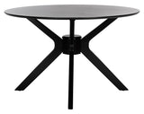 Nicolai Round Dining Table Matte Black Wood DTB1405A