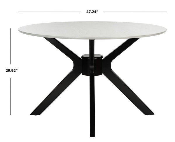 Nicolai Round Dining Table Dark Grey / Matte Black Wood DTB1405B