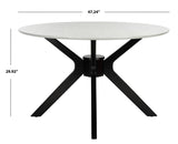 Nicolai Round Dining Table Dark Grey / Matte Black Wood DTB1405B