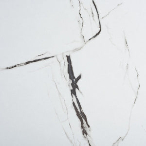 Danez Cane Dining Table Faux White & Black Marble Top / Natural Base Wood DTB2100A-2BX