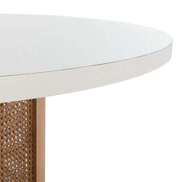 Danez Cane Dining Table White Top / Natural Base Wood DTB2100C-2BX