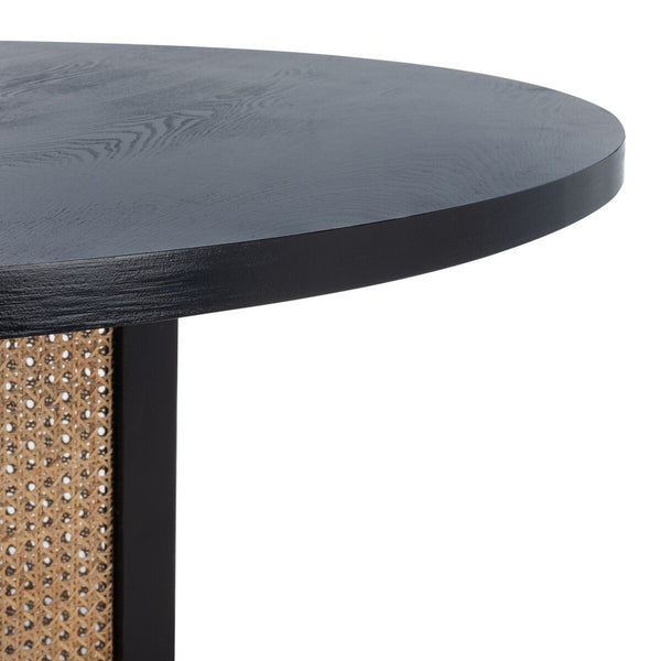 Danez Cane Dining Table Black Top / Light Natural Base Wood DTB2100D-2BX