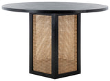 Danez Cane Dining Table Black Top / Light Natural Base Wood DTB2100D-2BX