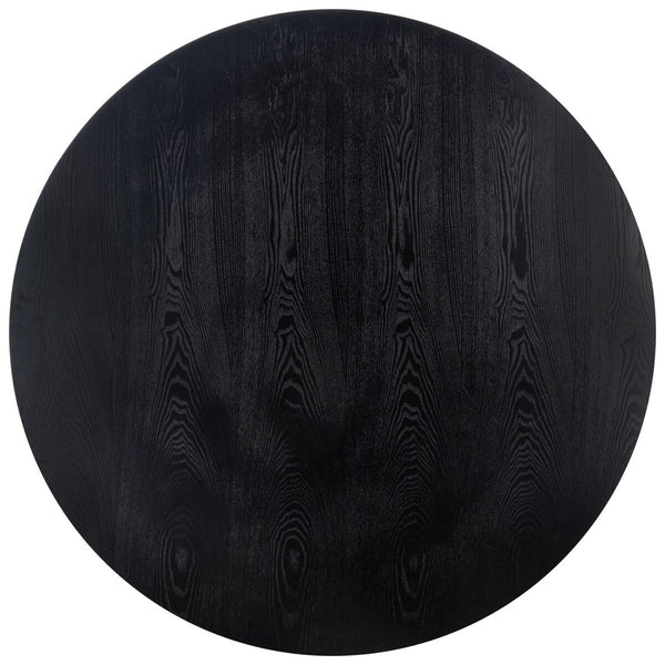 Danez Cane Dining Table Black Top / Light Natural Base Wood DTB2100D-2BX