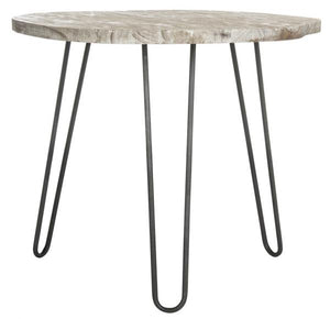 Safavieh Mindy Dining Table Wood Top Grey White Wash NC Coating Mindi Iron DTB6500A 889048265776