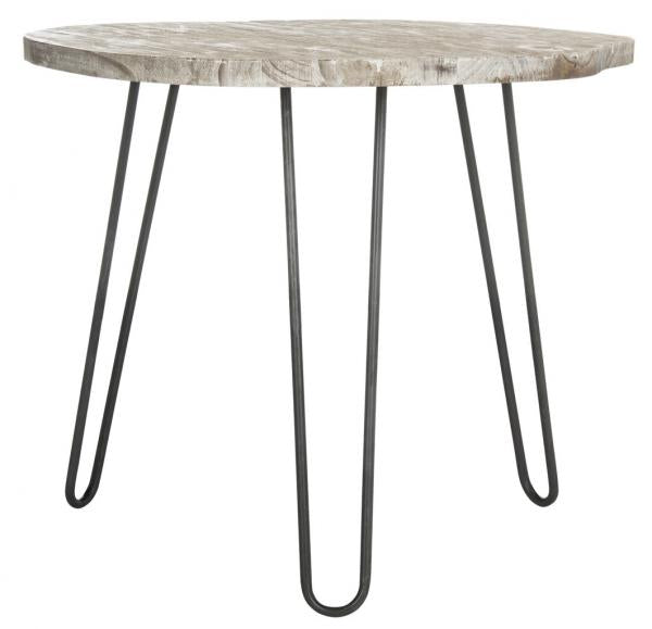 Safavieh Mindy Dining Table Wood Top Grey White Wash NC Coating Mindi Iron DTB6500A 889048265776