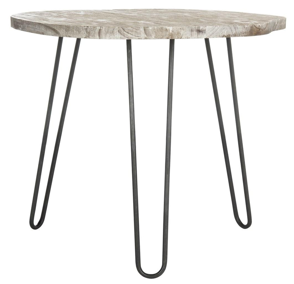 Safavieh Mindy Dining Table Wood Top Grey White Wash NC Coating Mindi Iron DTB6500A 889048265776