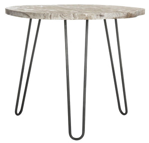 Safavieh Mindy Dining Table Wood Top Grey White Wash NC Coating Mindi Iron DTB6500A 889048265776