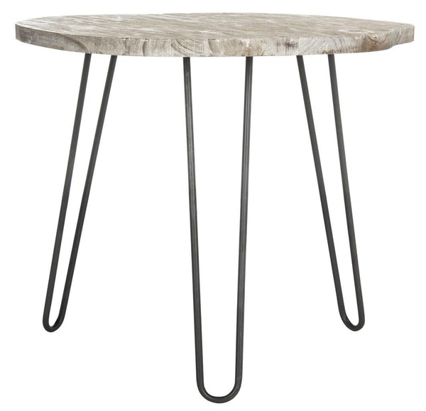 Safavieh Mindy Dining Table Wood Top Grey White Wash NC Coating Mindi Iron DTB6500A 889048265776