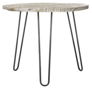 Safavieh Mindy Dining Table Wood Top Grey White Wash NC Coating Mindi Iron DTB6500A 889048265776