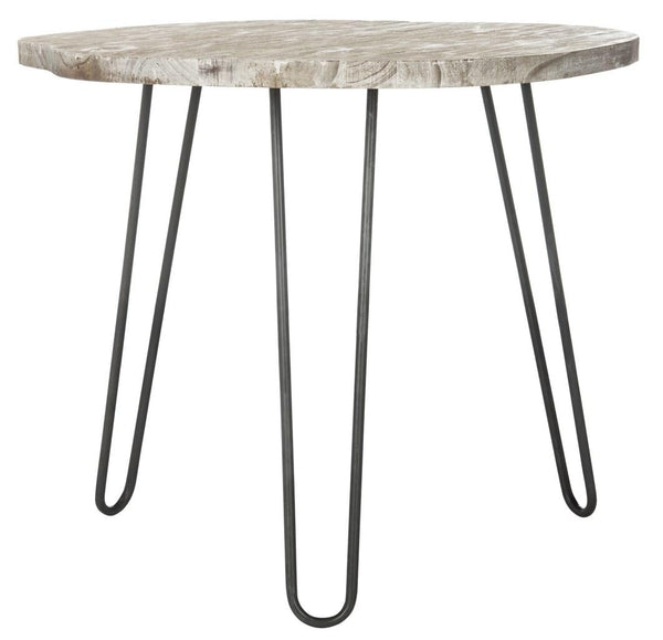 Safavieh Mindy Dining Table Wood Top Grey White Wash NC Coating Mindi Iron DTB6500A 889048265776