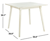 Safavieh Simone Square Dining Table Antique White Wood DTB9200C 889048625150