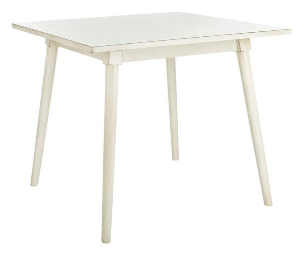 Safavieh Simone Square Dining Table Antique White Wood DTB9200C 889048625150