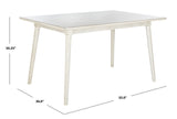 Safavieh Tia Rectangle Dining Table in Antique and White DTB9201C 889048696808