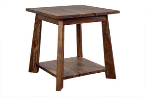 Porter Designs Kalispell Solid Sheesham Wood Natural End Table Natural 05-116-07-PDU113H