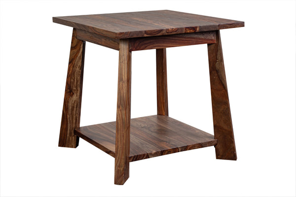 Porter Designs Kalispell Solid Sheesham Wood Natural End Table Natural 05-116-07-PDU113H