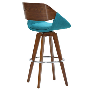 Cyprus 360-Degree Swivel Bar Stool with Mid-Century Design, Comfortable Cushions & Chrome Base