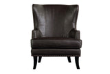 Porter Designs Grant Crackle Leather Wingback Contemporary Accent Chair Brown 02-201-06-566