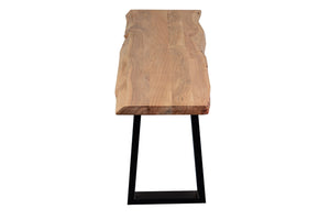 Porter Designs Manzanita Live Edge Solid Acacia Wood Natural Dining Bench Natural 07-196-13-BN58T-KIT