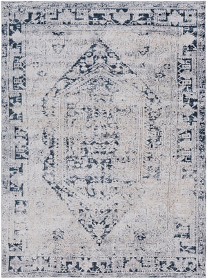 Durham DUR-1009 Traditional Polypropylene, Acrylic Rug DUR1009-710103 Medium Gray, Charcoal, Ink, Khaki, Beige 85% Polypropylene, 15% Acrylic 7'10" x 10'2"
